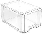 BINO | Stackable Storage Drawers, Tall Large - Clear | THE CRATE COLLECTION | Storage Bins With Drawers | Bathroom Organizers | Under Sink Organizer | Vanity Cabinet Home Organization