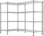 Himimi 4-Tier Adjustable Metal Shelving - 1600LBS Capacity, Heavy Duty Wire Organizer for Pantry, Kitchen, Garage, Laundry, 72" W x 18" D x 60" H, Silver
