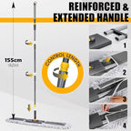 36" Commercial Dust Mops for Floor Cleaning, Masthome Professional Industrial Mop with 3 Pads, Heavy Duty Commercial Mop with 62'' Long Handle,Large Floor Mops for Office Garage Warehouse Factory Mall