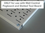 Wall Control Screwdriver Holder Bracket Slotted Metal Pegboard Accessory Slotted Tool Board - White