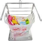 CozyNova Stainless Steel Grocery Bag Holder - Detachable Organizer for Plastic Bags - Perfect for Grocery Store, Farmers Market, and Business Use - Durable and Stylish Metal Shopping Bag Holder.