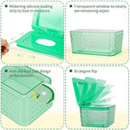Wipes Dispenser, One-Handed Operation Wipe Holder for Baby & Adult, Seal-Designed Wipes Container for Bathroom Keep Diaper Wipes Fresh (Mint Green)
