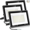 3 Pack 150W LED Flood Light Outdoor,Super Bright Security Light,15500LM IP66 Waterproof Floodlight,5000K Daylight LED Exterior for Basketball Court, Stadium, Playground