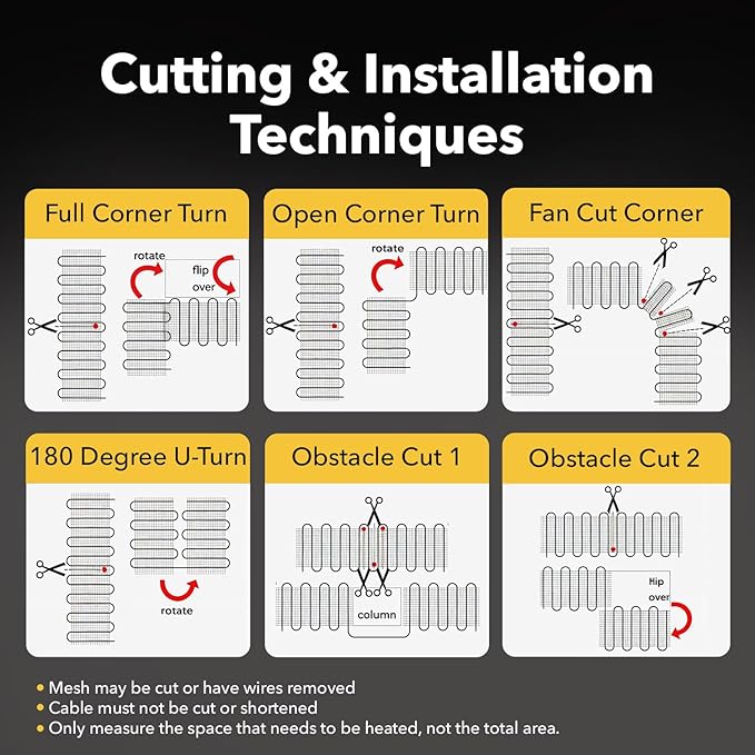 Electric Heated Floor System, 160 Sqft 240V Underfloor Electric Heating System, Heated Floor Mat, Radiant Heaters for Indoor Use, Heating Mat with 7-Day/4 Event Programmable GFCI Thermostat