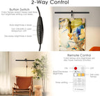 Black LED Picture Lights for Paintings Plug in,15.75 Inch Adjustable Art Light Plug in for Display Art Work, 3 Color Lighting, Plug in Picture Light with Remote for Frame Dartboard,Black