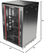 Sysracks - Server Rack – Wall Mount Rack - Locking Cabinet for Network - Electronics - Security - Audio - Video - AV Equipment - Data Rack - Legs/Power Strip/Shelf/Fan - 24-Inch Deep Sysracks… (18U)