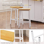 Rolling Kitchen Island with 2 Bar Stools, Drop Leaf & Power Outlet, Large Kitchen Islands Cart on Wheels, Movable Kitchen Island with 5 Open Shelves & Towel Rack for Kitchen, Dining Room, 53″, White