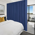 Hiasan Privacy Room Divider Patio Sliding Door Curtain Extra Wide Blackout Thermal Insulated Curtains with Back Tab & Rod Pocket for Bedroom Partition Living Room (120 x 84 Inches, Navy)