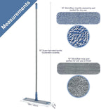 18'' Microfiber Mop for Floor Deep Cleaning, Extendable Long Handle with Aluminum Plate, Wet Mopping and Dry Dusting Chenille Pads Included Great for Hardwood, Laminate, Vinyl, Tile Cleaning
