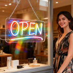 Open Signs for Business, LED Neon Open Sign Lighted Open Lights for Business Window Door Wall Hanging Coffee Snack Bar Restaurant Barbershop Retails Store Shop, USB Power & Dimmab