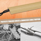 Floor Cord Cover Self Adhesive Cord Hider,10FT Cable Management, Extension Strip Protector for Wires, Prevent Cable Trips for Offices, Gyms, Exhibitions Cavity:0.3"(W) x0.28(H) WoodLightyellow