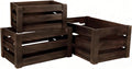 Set of 3 Rustic Wooden Nesting Crates – Farmhouse Decorative Storage Boxes for Shelves, Countertops & Tabletop Display (L/M/S)