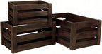 Set of 3 Rustic Wooden Nesting Crates – Farmhouse Decorative Storage Boxes for Shelves, Countertops & Tabletop Display (L/M/S)