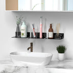 9 Inches Acrylic Wall Shelves 2 Pack, Floating Shelf for Wall Mounting, Acrylic Display Ledges for Funko Pop Figures, Home Décor, Living Room, Gaming Room, Plants(9 inch, Black)