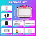 LED Letter Bottle Presenter, VIP Bottle Service Sign, Hand Held Light Box with Color Change for Club, Bar, Party, Birthday, Store - Acrylic Frame with 4 Letter Sets & 2 Number Sets (Whiteboard Letters)