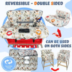Shopping Cart Cover for Baby Grocery Cart Cover for Baby boy and Baby Girl, High Chair Cover for Baby and Toddler, Baby Registry Gift - Waterproof - Extra Large - Cotton - Double Sided (Ivory)
