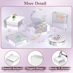 Acrylic Base Stand 4 Pieces Acrylic Blocks for Display 4 X 4 X 1 Inch Clear Polished Block Square Cube Riser Display Pedestal Stands for Jewelry Perfume Ring Collection Props Cake
