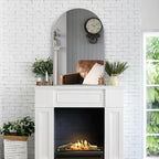 28" x 36" Silver Arched Mirror, Large Arch Bathroom Vanity Mirror, Modern Aluminum Alloy Metal Frame Arch Mirror for Living Room, Bedroom, Entryway, Tempered Glass, Shatter Proof, Anti-Rust