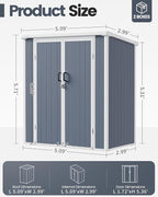 5x3 Resin Garden Sheds & Outdoor Storage on Clearance, Weather-Resistant Plastic Shed with Floor and Lockable Door for Garden Tools, Lawn Mower, Bike, Backyard Organization, Drak Grey