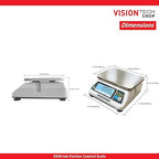 VisionTechShop DSW-100 Portion Food Scale with Single LCD Display, Stainless Steel Platter, 30lb Capacity, 0.01lb Readability, Lb/Oz/Kg/g Switchable, NTEP COC #22-007, NSF Certified