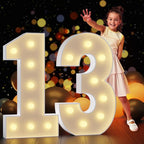Marquee Numbers 3 Feet Tall Large Light Up Numbers 13th 13 Year Old Thirteen Birthday Decorations Big Yellow Light Outdoor Anniversary Decorations Balloon Arch Kit Party Backdrop 13