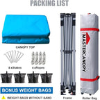 MASTERCANOPY Durable Pop-up Canopy Tent with Roller Bag (10x10, Sky Blue)