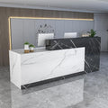 Reception Counter Desk with Lockable Drawers, Modern Retail Counter, Home Office Desk/Table, for Checkout, Office, Beauty Salon, Lobby