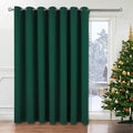 BGment Christmas Green Sliding Door Curtain 120 Inch Long - Wide Room Darkening Room Divider Curtain for Bedroom Privacy Themral Insulated Grommet Room Separator Curtain, 1 Panel, 100 X 120