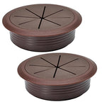 2 Pcs Desk Grommet 3-1/8" / 80 mm, Desk Hole Cover for Cables Coffee, Cable Grommet ABS Plastic, Desk Hole Grommet for Home & Office Pc, Detachable Cable Cord Organizer