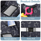 Shopping Cart Cover for Baby 2-in-1 High Chair Cover with Safety Harness Multifunctional Grey Cat Cart Covers for Babies Soft Padded Grocery Cart Cover for Baby Boy Girl