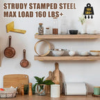 6 PCS Gold Steel Heavy Duty Brackets Without Lip, 10 Inch Supports DIY for Shelves Bracket with 5mm Thick, Industrial Modern Floating Shelf Support for Wall Mount Shelves