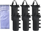 Canopy Weight Sand Bags with Water Storage Bags, Heavy Duty Tent Anchor Bags, 19.7 x 7.9 inches, Black (Black, 6 sandbags+6water Bags)