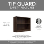 Bush Furniture Universal Small 2 Shelf Bookcase in Black Walnut, Low Storage and Display Bookshelf for Home Office or Living Room Organization