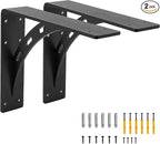 12"x10"x2.5" Heavy Duty Shelf Brackets, Max Load 1100 LBS, Premium Alloy Metal Mantel Support (Set of 2) - Countertop Support - (12 inch x 10 inch)