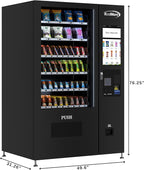 KoolMore Non-Refrigerated Snack Vending Machine with 60 Slots and 22 Inch Touch Screen with Bill Acceptor in Black (KM-VMNT-50-B)