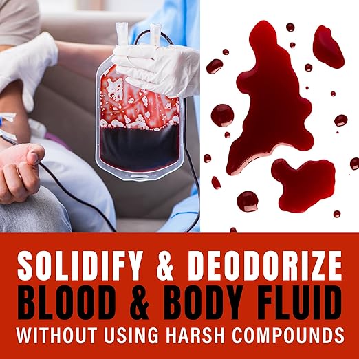 SMELLEZE Medical Waste Clean Up Super Absorbent Solidifier & Deodorizer: 50 lb. Granules Absorb Blood, Urine, Diarrhea, Vomit, Body Fluids & Other Water Based Bio Waste in Seconds