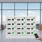 12 Slots Cell Mobile Phone Steel Locker with Combination Lock, Cellphone Charging Station with 3 in 1 Charging Ports for Most Phones, Cellphone Locker for Schools, Conference Rooms, and Offices