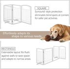 Vantas Folding Pet Gate 96" Wide, 30" Tall No-Assembly Metal Dog Gate, Freestanding Wire Pet Gate, Pet Puppy Safety Fence, Extra Wide with 2PCS Support - White