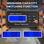 Bonvoisin Postal Scale Digital 300kg/660lb Parcel Shipping Scale with External LCD Display, Stainless Steel Platform, 4 AA Batteries & Mains Adapter Included, kg/oz/lb/lb-oz, Counting
