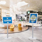 3Pcs Heavy Duty Pedestal Sign Holder for Display, 11 x 17 inches Adjustable Floor Standing Sign Holder with Weighted Base , Sign Stand for Indoor/Outdoor Advertising，Silver