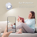 3Pack Battery Operated Wall Sconce, 3 Color Modes 3 Brightness Levels 360°Rotation Lighting Timer Touch & Remote Control, Wall Mounted Lamp LED Wall Lights for Bedroom Reading Bedside (White)