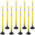 OrangeStar 8 Pack Delineator Post 48" Yellow Traffic Delineator Cones with Fixable Base for Road Safety, Parking Lots