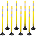 OrangeStar 8 Pack Delineator Post 48" Yellow Traffic Delineator Cones with Fixable Base for Road Safety, Parking Lots