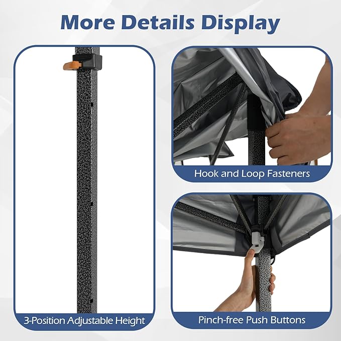 Tangkula 10x10 FT Pop Up Canopy, UPF50+ Portable Outdoor Tent with 8 Stakes, 4 Wind Ropes, Carrying Bag, Foldable Canopy Tent for Beach Party Event Camping
