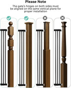 COMOMY 42" Extra Tall Baby Gate for Stairs Doorways, Fits Openings 29.5" to 40.6" Wide, Auto Close Sturdy Safety Dog Gate for House, Pressure Mounted Easy Walk Through Pet Gate with Door, Black