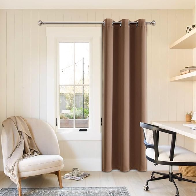 ChrisDowa Blackout Curtains 72 inches Long for Bedroom - Grommet Thermal Insulated Room Darkening Curtains for Living Room (1 Panel, Cappuccino, 42 x 72 Inch)