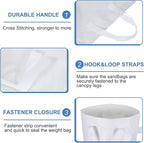 PATIKIL Canopy Weight Sand Bags, 4 Pack 112 Lbs Total Extra Large Weights Bags Waterproof Tent Leg Weights Sandbags for Outdoor Canopy Tent Sun Shelter Patio Ladder White (18x9")