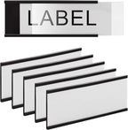 LLPT Magnetic Label Holder 2” x 1” 50 Packs C Channel 300g White Paper Cards Protective Film Strong Removable for Shelf White Board Toolbox Metal Wall Cabinet Drawer(MH2150)