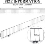 20 Pcs Retail Gondola Shelf Front Wire Fence Guard Rail 36" x 3" Sturdy Metal Supermarket Guardrail Chrome Commodity Organization Baffle Display Enhancer for Retail Stores Fruit Fresh Food