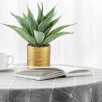 Large Faux Agave Plants Artificial Aloe Plant Fake Succulent Plants in Pot Realistic Agave Plant Artificial Potted Plants for Home Living Room Table Office Desk Bathroom Indoor Decor(Brushed Gold)